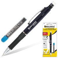 Набор BRAUBERG "Modern": механический карандаш, корпус синий + грифели НВ, 0,5 мм, 12 штук, блистер,
