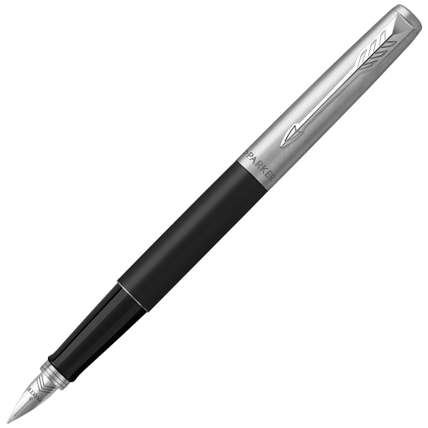 Ручка перьевая PARKER "Jotter Bond Street Black CT", черный, детали нержавеющая сталь, синяя, 203094