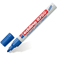Маркер-краска лаковый (paint marker) EDDING "8750", СИНИЙ, 2-4 мм, круглый наконечник, алюминиевый к