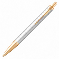 Ручка шариковая PARKER "IM Premium Pearl GT", корпус жемчужный лак, позолоченные детали, синяя, 2143