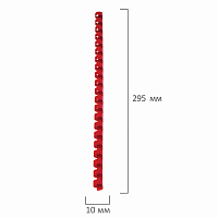 Пружины пластиковые для переплета, КОМПЛЕКТ 100 шт., 10 мм (для сшивания 41-55 л.), красные, BRAUBER