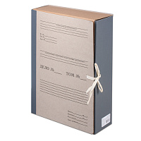 Короб архивный (240х330 мм), 80 мм, 2 завязки, переплетный картон/бумвинил, до 700 листов, STAFF, 12