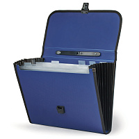 Папка-портфель пластиковая STAFF А4 (330х235х50 мм), 7 отделений, с окантовкой, индексные ярлыки, си