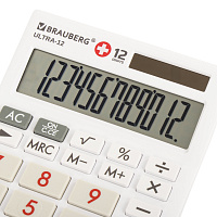 Калькулятор настольный BRAUBERG ULTRA-12-WAB (192x143 мм), 12 разрядов, двойное питание, антибактери