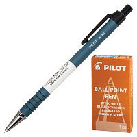 Ручка шариковая масляная автоматическая PILOT, СИНЯЯ, корпус синий, узел 0,7мм, линия письма 0,32мм,