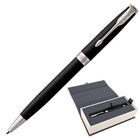 Ручка шариковая PARKER "Sonnet Core Matt Black CT", корпус черный матовый лак, палладиевые детали, ч