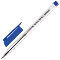 Ручка шариковая BRAUBERG "Marine Classic", СИНЯЯ, трехгранная, корпус прозрачный, узел 0,7 мм, линия