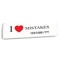 Ластик большой FACTIS "I love mistakes" (Испания), 140х44х9 мм, прямоугольный, скошенные края, GCFGE