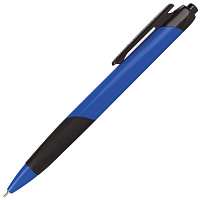 Ручка шариковая масляная автоматическая с грипом BRAUBERG "Booster", СИНЯЯ, трехгранная, узел 0,7 мм