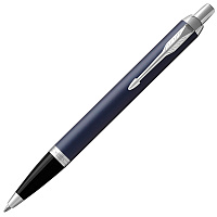 Ручка шариковая PARKER "IM Core Matte Blue CT", корпус темно-синий лак, хромированные детали, синяя,