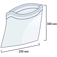 Пакеты с замком "зиплок" (гриппер), комплект 100 шт., 200х300 мм, ПВД, 35 мкм, PEZ015P