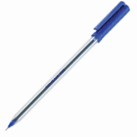 Ручка шариковая масляная PENSAN 1005, СИНЯЯ, корпус прозрачный, узел 0,7 мм, линия письма 0,5 мм, 10