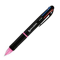 Ручка многоцветная шариковая автоматическая MULTICOLOR 4 ЦВЕТА, 0,7 мм, корпус ассорти, BRAUBERG, 14
