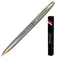 Ручка подарочная шариковая BRAUBERG "De Luxe Silver", корпус серебристый, узел 1 мм, линия письма 0,