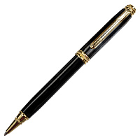 Ручка подарочная шариковая GALANT "Black", корпус черный, золотистые детали, пишущий узел 0,7 мм, си