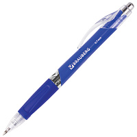 Ручка шариковая автоматическая с грипом BRAUBERG "Rave", СИНЯЯ, корпус синий, узел 0,7 мм, линия пис