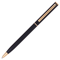 Ручка подарочная шариковая BRAUBERG "Slim Black", корпус черный, узел 1 мм, линия письма 0,7 мм, син