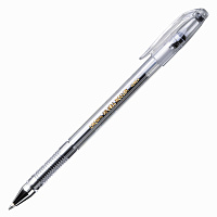 Ручка гелевая CROWN "Hi-Jell", ЧЕРНАЯ, корпус прозрачный, узел 0,5 мм, линия письма 0,35 мм, HJR-500