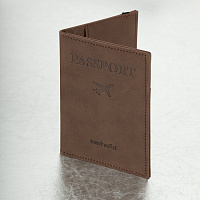 Обложка для паспорта с карманами и резинкой, мягкая экокожа, "PASSPORT", коричневая, BRAUBERG, 23820