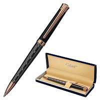 Ручка подарочная шариковая GALANT "COLLAGE", корпус черный/металлический, детали розовое золото, узе