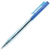 Ручка шариковая масляная автоматическая BRAUBERG "Click Blue", СИНЯЯ, тонированный корпус, узел 1 мм