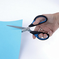 Ножницы BRAUBERG "Office-Expert" 170 мм, сине-черные, резиновые вставки, 3-х сторонняя заточка, 2315