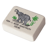 Ластик KOH-I-NOOR "Слон" 300/80, 26х18,5х8 мм, белый/цветной, прямоугольный, натуральный каучук, 030