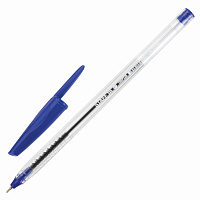 Ручка шариковая масляная STAFF "EVERYDAY" OBP-226, СИНЯЯ, корпус прозрачный, игольчатый узел 0,7 мм,