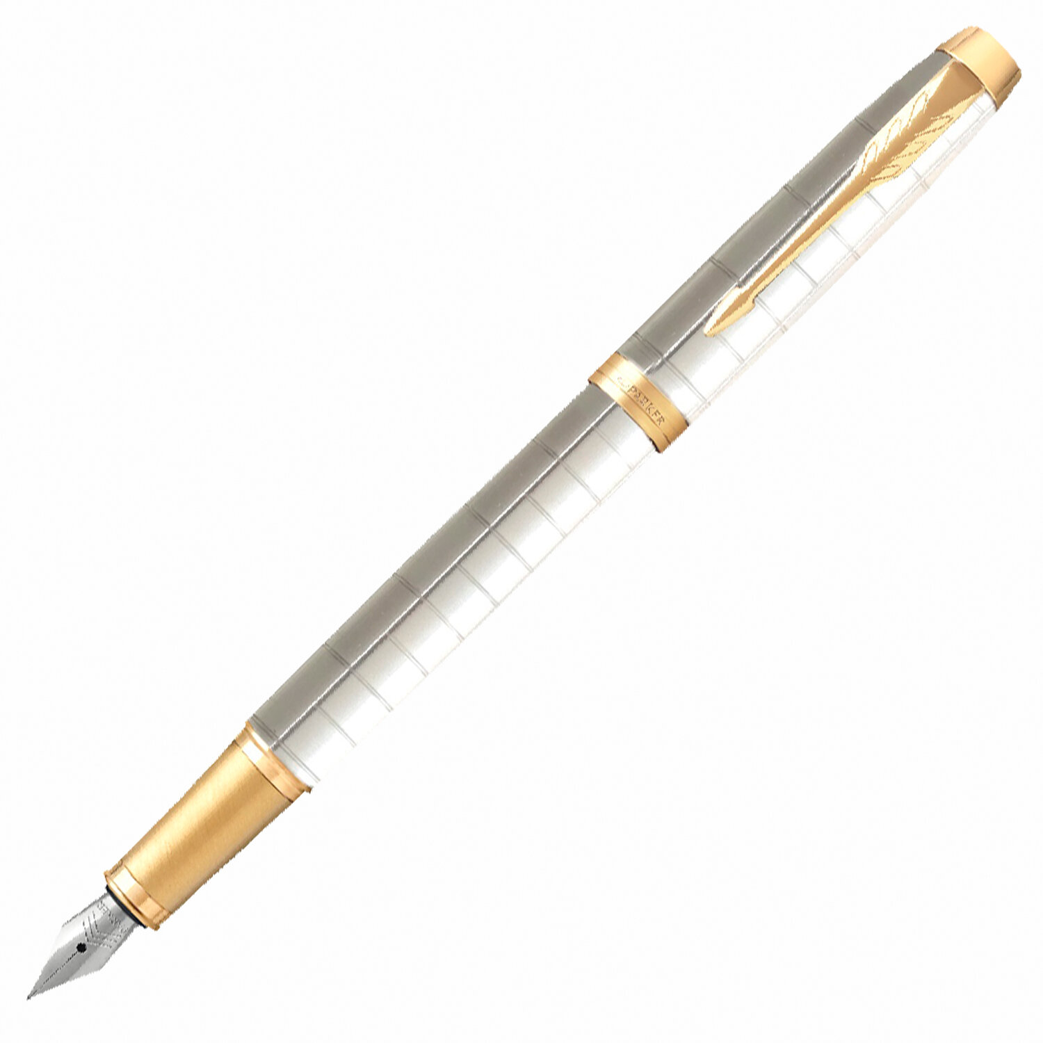 Ручка перьевая PARKER "IM Premium Pearl GT", корпус жемчужный лак, позолоченные детали, синяя, 21436