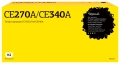Картридж T2 CE270A/CE340A черный совместимый с принтером HP универсальный (TC-HCE270A/CE340A)