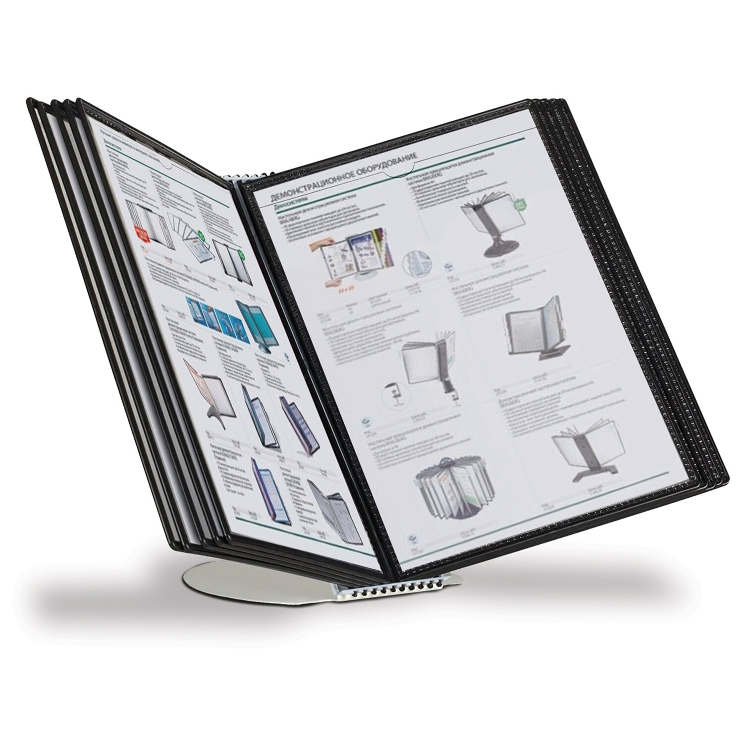 Демосистема настольная на 10 панелей, с 10 черными панелями А4, STAFF "Profit", 238218