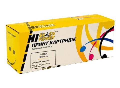 Картридж Hi-Black CC532A желтый совместимый с принтером HP (HB-CC532A/№ 718)
