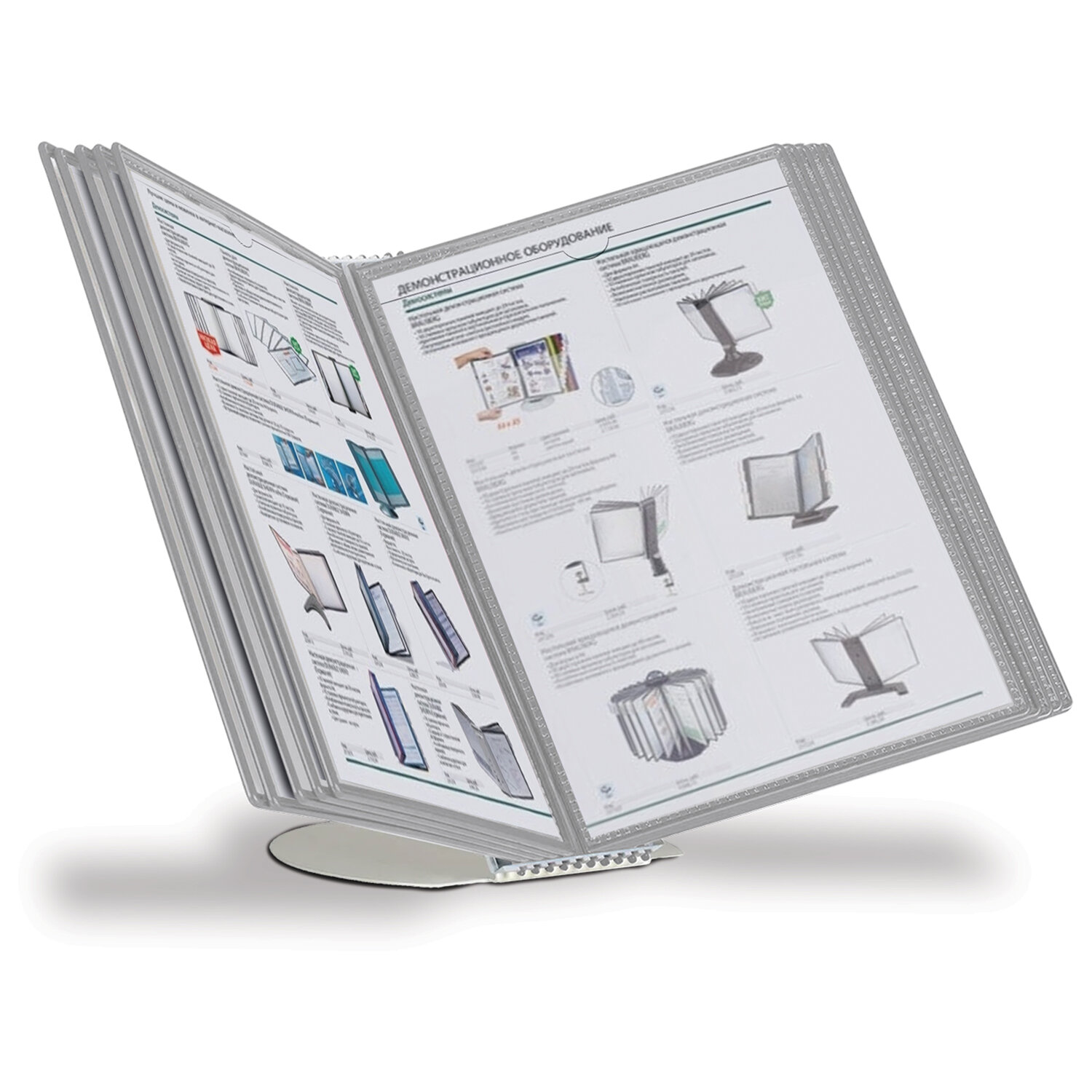 Демосистема настольная на 10 панелей, с 10 серыми панелями А4, STAFF "Profit", 238217