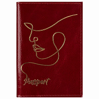 Обложка для паспорта натуральная кожа "наплак", тиснение золотом "Impression", красная, BRAUBERG, 23