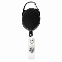 Держатель рулетка для бейджей 70 см, петелька, черный, в блистере, BRAUBERG, 238237