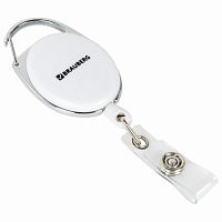 Держатель-рулетка для бейджей 70 см, петелька, белый, в блистере, BRAUBERG, 238238