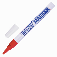 Маркер-краска лаковый (paint marker) MUNHWA "Slim", 2 мм, КРАСНЫЙ, нитро-основа, алюминиевый корпус,