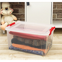 Ящик-контейнер для хранения 25 л, С КРЫШКОЙ НА ЗАЩЕЛКАХ, 24х48х32 см, прозрачный, IDEA, М 2867, М286