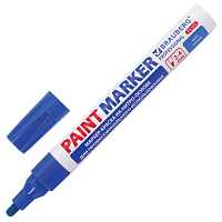 Маркер-краска лаковый (paint marker) 4 мм, СИНИЙ, НИТРО-ОСНОВА, алюминиевый корпус, BRAUBERG PROFESS