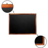 Доска для мела магнитная 90х120 см, черная, деревянная окрашенная рамка, Россия, BRAUBERG, 236893