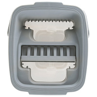 Комплект для уборки: швабра, ведро 11 л/9 л двухкамерное с отжимом, насадка МОП (кармашки с двух сто