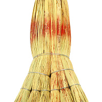 Веник сорго 6-ти ЛУЧЕВОЙ, утяжка проволокой, ЛЮБАША ЛЮКС, ручка в пленке, длина 85 см, 609580