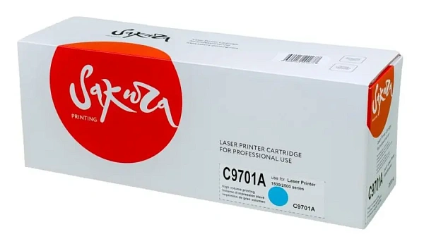 купить совместимый Картридж SAKURA C9701A голубой совместимый с принтером HP (SAC9701A) 