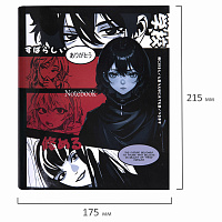 Тетрадь на кольцах А5 175х215 мм, 120 листов, твердый картон, клетка, BRAUBERG, "Anime Manga", 40471