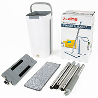 Комплект для уборки: швабра, ведро 11 л/9 л двухкамерное с отжимом, насадка МОП (кармашки с двух сто