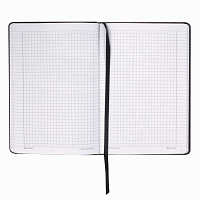 Блокнот А5 (148х218 мм), BRAUBERG "Select", 96 л., балакрон, резинка, клетка, черный, 125211