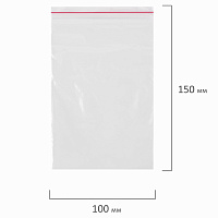 Пакеты с замком ZIP LOCK "зиплок", комплект 100 шт., 100х150 мм, ПВД, толщина 35 микрон, BRAUBERG, 6