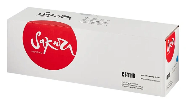 купить совместимый Картридж SAKURA CF411X голубой совместимый с принтером HP (SACF411X) 