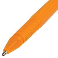Ручка шариковая STAFF "EVERYDAY BP-247 Orange", СИНЯЯ, шестигранная, корпус оранжевый, линия письма 