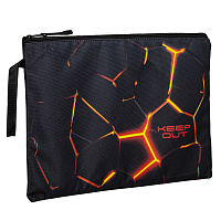 Папка для тетрадей BRAUBERG А4, 1 отделение, полиэстер, на молнии, с ручкой, "Keep out", 270942